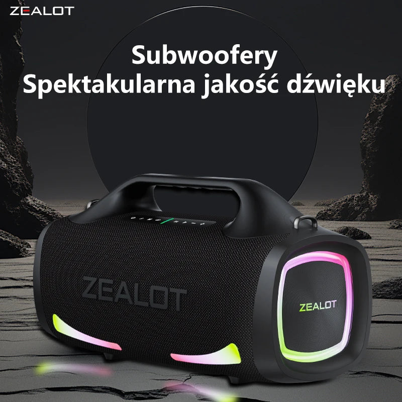 ZEALOT S79 Bluetooth-Lautsprecher 100W Tragbarer Subwoofer HiFi Dual Pairing Schnellladung 24000mAh Akku