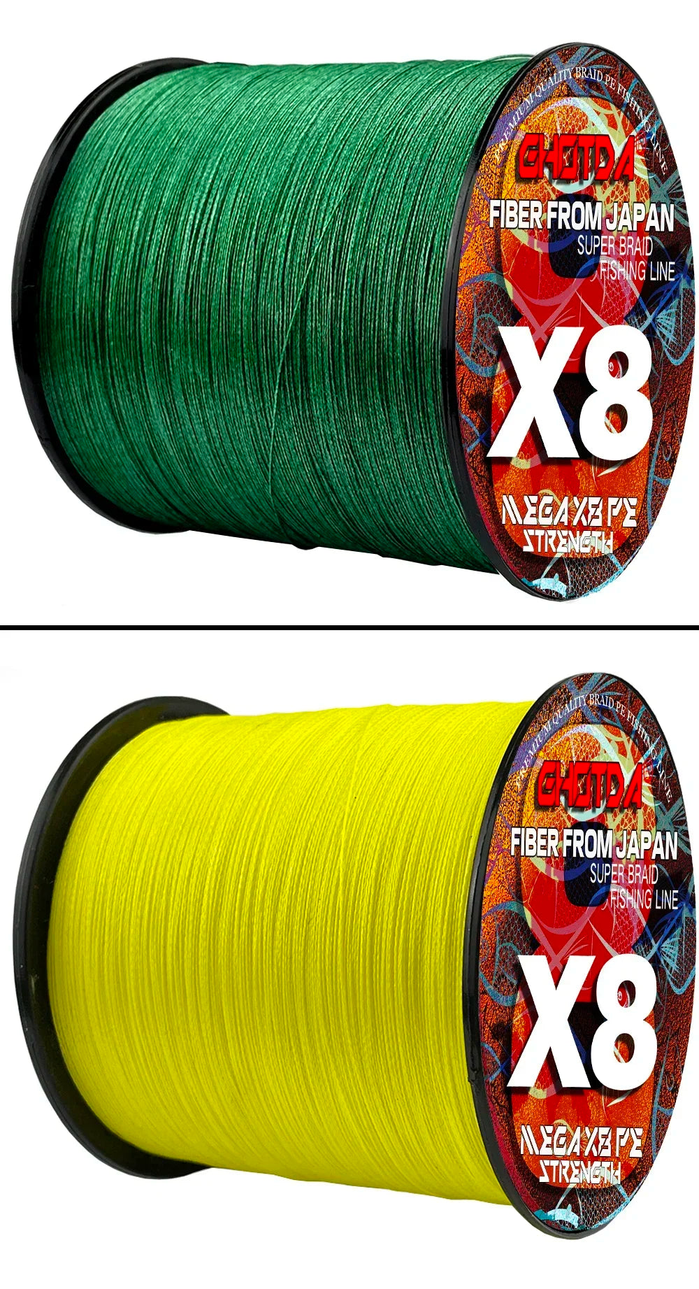 8 Strands Multifilament Angelschnüre Salzwasser Fliegen-Karpfen geflochtene Schnur X8 Spinnköder Angelschnur für Barsch 300m/500m 18lb-78lb
