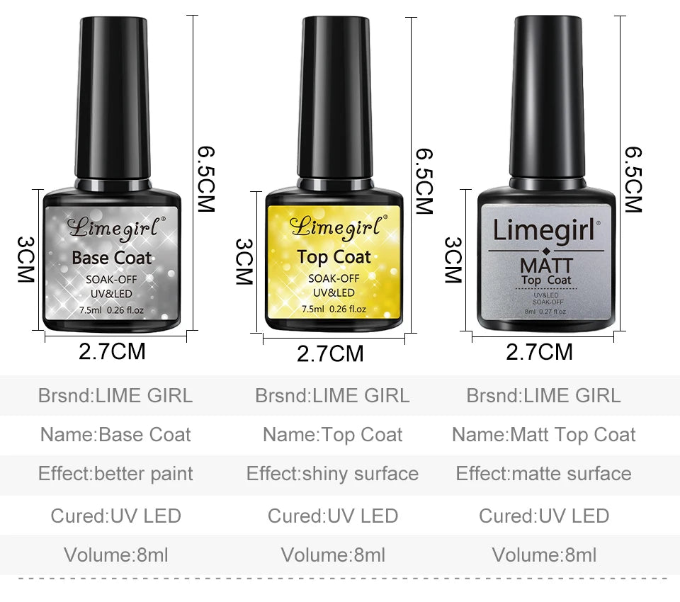 Limegirl Nagelset Nagelgel-Werkzeugset 54W Nagellampe 18/12/7 Farben UV-Gel-Nagellack-Set Enthält Nagelfräser Nagelset