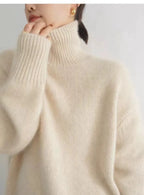 2023 Herbst und Winter Rollkragenpullover 100% reiner Kaschmir Damen Loose Sweater verdickter Wollpullover Überwurf faules Unterteil