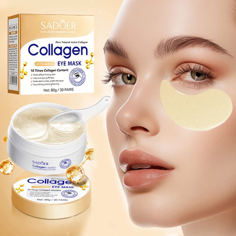 Kollagen-Augenmaske, tief feuchtigkeitsspendend, strafft die Haut um die Augen, Augenpflege, Anti-Aging-Hautpflege, verjüngt die Haut