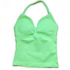 Gym Schöner offener Rücken BH Laufen Training Impact Neckholder Longline Trägertop Sport Yoga Weste Damen Fitness Tank Top
