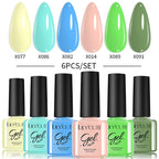 LILYCUTE Nagelgel-Politur-Set, Rosa Grün, Frühling, DIY-Nagelkunst-Design, lang anhaltend, Soak Off UV Gel, Maniküre, Malgel, Vernis-Kit