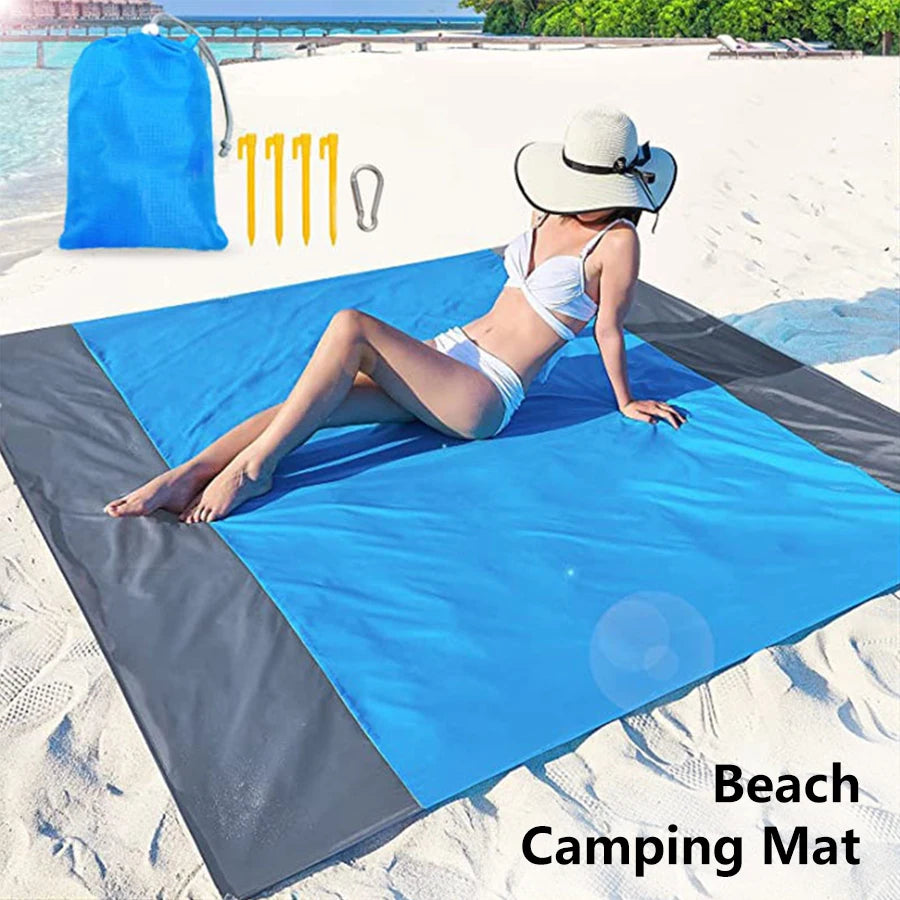 200 * 210 cm Sanddichte Stranddecke Wasserdichte Strandmatte Tragbare leichte Picknickdecke Campingmatte für Reisen Wandern Sport Hauptbild