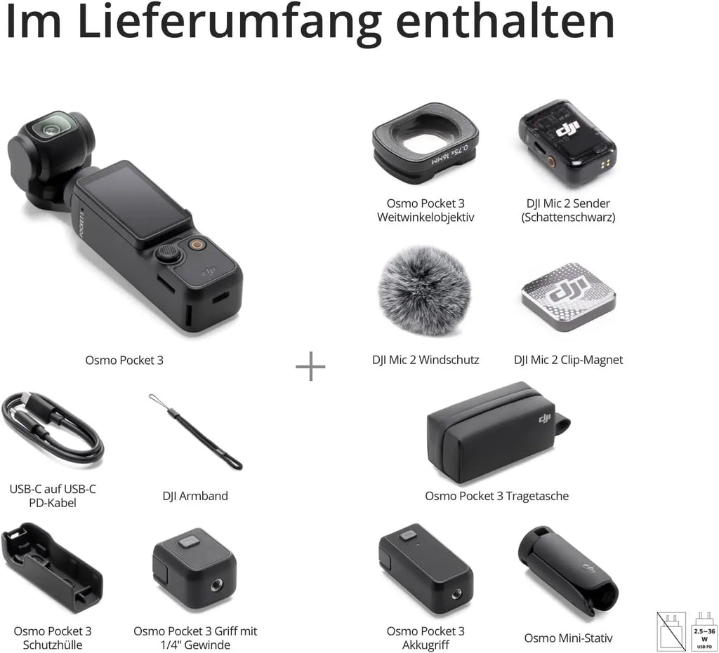 DJI Osmo Pocket 3 Creators Combo Handheld Gimbals Original Marke Active Track 6.0 4K/120 FPS 3-Achsen Gimbal Mechanische Stabilisierung