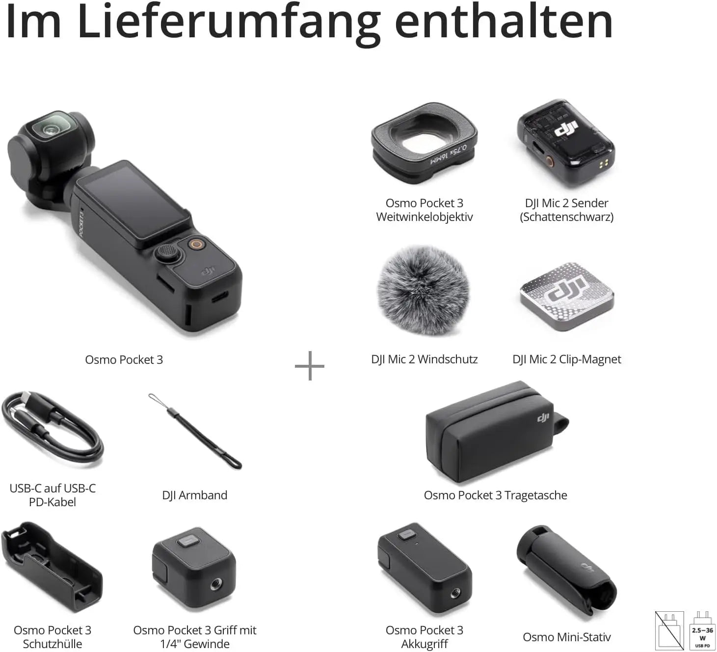 DJI Osmo Pocket 3 Creators Combo Handheld Gimbals Original Marke Active Track 6.0 4K/120 FPS 3-Achsen Gimbal Mechanische Stabilisierung