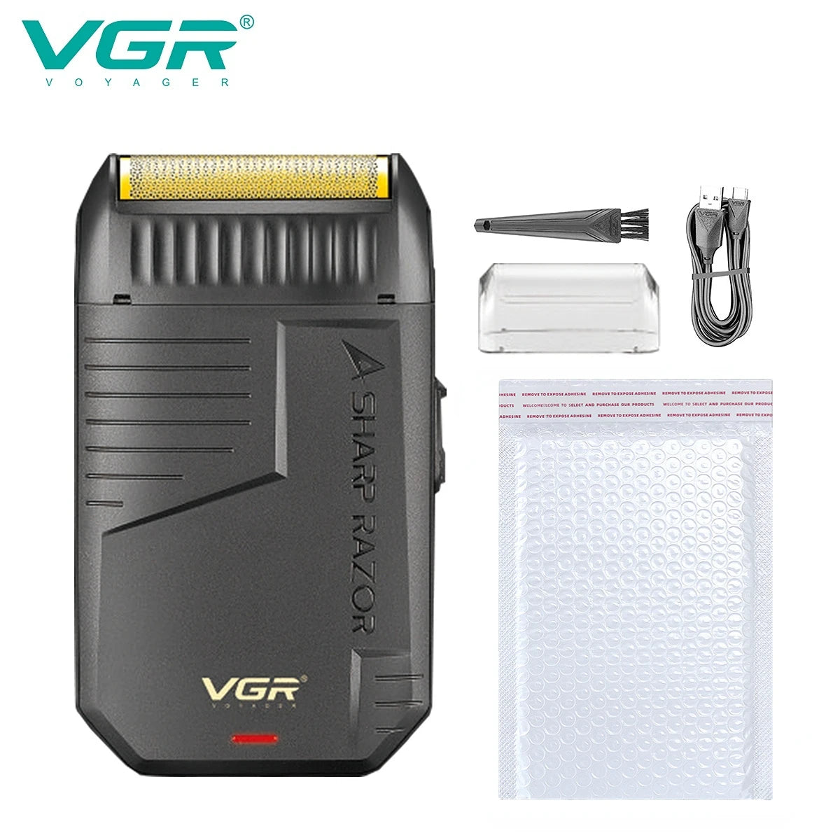 VGR Rasierer Wiederaufladbarer Rasierer Professioneller Bartschneider Elektrischer Trimmer Schwingrasierer Finishing Shaver für Herren V-375