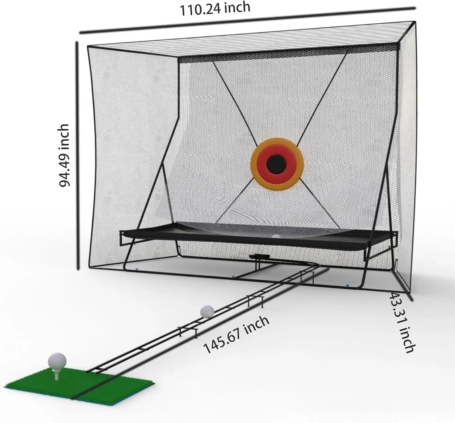 12x9Fuß Golf-Übungskäfig-Netz-Set mit Metallrahmen und Tragetasche, faltbar, einfacher Aufbau, Übungsnetze für Indoor-/Outdoor-Training Zweitbild