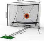 12x9Fuß Golf-Übungskäfig-Netz-Set mit Metallrahmen und Tragetasche, faltbar, einfacher Aufbau, Übungsnetze für Indoor-/Outdoor-Training