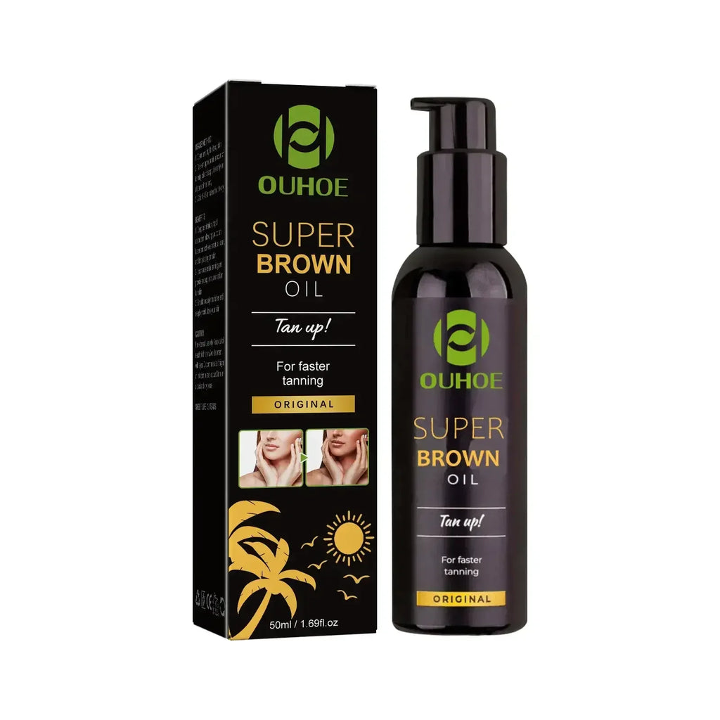 Brown Bräunungsöl Sonnenloses Selbstbräunungs-Körperbronzer Nährendes Sommer-Strand-Solarium Leistungsstarkes Natürliches Bräunungsförderndes Öl