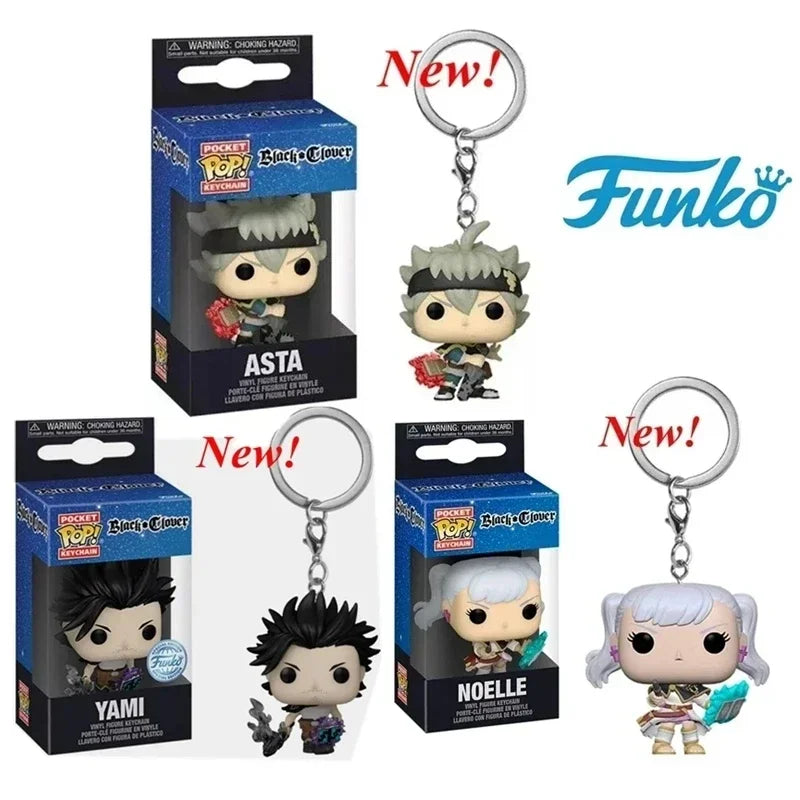 NEUESTE Ankunft FUNKO mit Box Schlüsselanhänger Black Clover Asta Noelle Yami Vinyl Actionfigur Schlüsselanhänger Sammlerstück Modell Spielzeug
