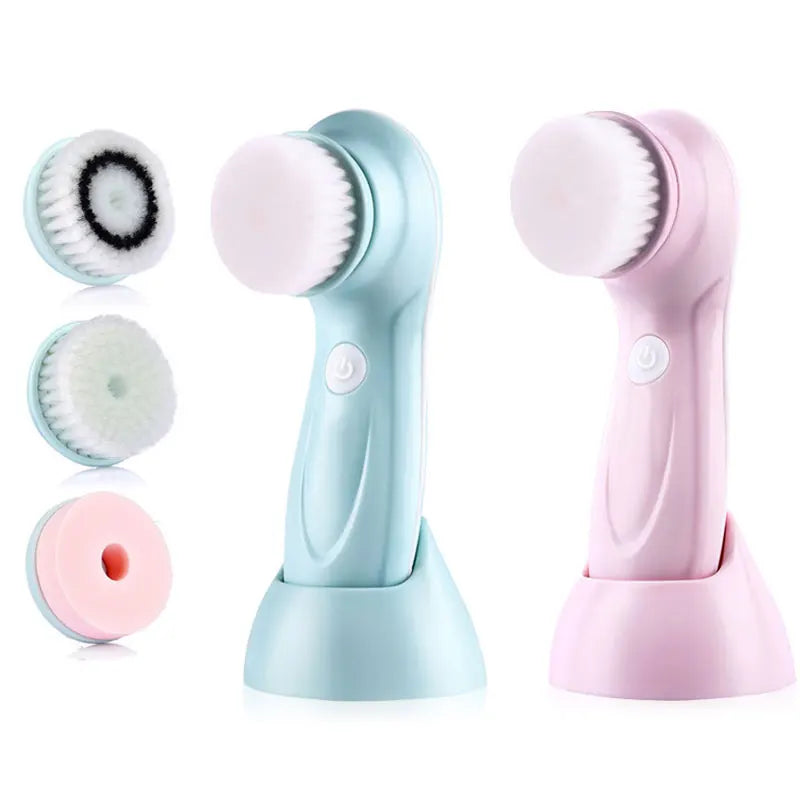3-IN-1 Elektrischer Gesichtsreiniger, Gesichtsbürste, Reinigungsmaschine, Spa-Hautpflege, Massagegerät, Mitesserentfernung, Aufladbar