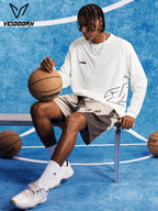2025 Herren Quick Dry Workout T-Shirt Feuchtigkeitsableitendes Trainings-Top Gym Fitness Langarm Lauf-Basketball-Shirt Sportbekleidung