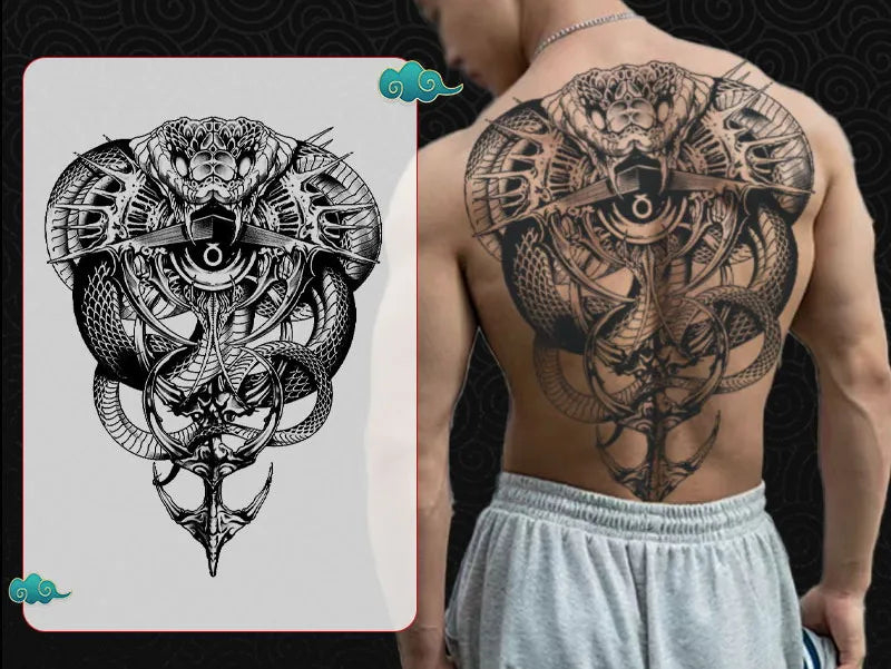 Magic Juice Tinte Wasserdichte Tattoo Aufkleber Große Größe Kräutersaft Temporäre Tattoos Männer Body Art Drache Tiger