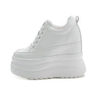Fujin 13cm 2025 Echtes Leder Plateau Keilabsatz Flats Schuhe Chunky Sneaker Lässige Bequeme Hochwertige Herbst Spaziergangsschuhe