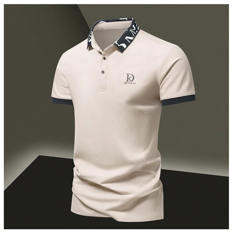 Sommer Herren-Poloshirt modisches Eisseide schnell trocknendes Kurzarm-T-Shirt einfarbig locker sitzendes Businesskragen-Oberteil