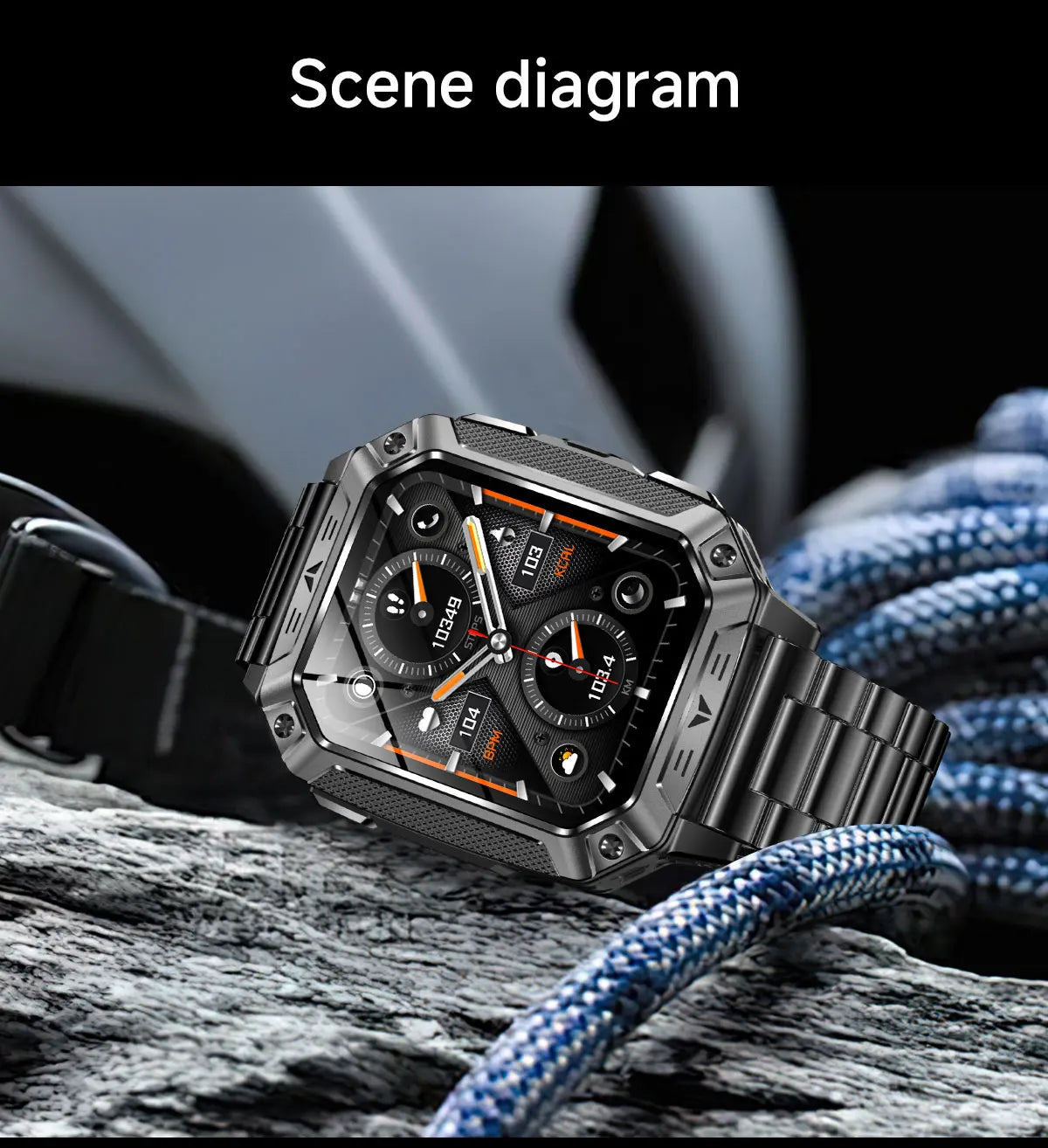 2026 TANK Neue 1400mAh Militär GPS Smartwatch Herren 2.01" AMOLED-Bildschirm 10ATM Wasserdichte Uhr SOS Anruf Taschenlampe Smartwatch iOS