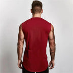 Sommer Baumwolle atmungsaktive V-Ausschnitt Tank Tops Fitnessstudio Workout Laufen Sport Ärmelloses Shirt Herren Fitness Bodybuilding Muskelbekleidung