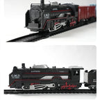 Klassische Eisenbahn Güterzug Spielzeug Elektrische Eisenbahn Schienenset mit Licht Schienen Modell Spielzeug für Kinder Geschenk Kinder Erwachsenen Spielzeug