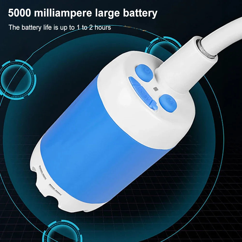 Tragbare Campingdusche mit Digitalanzeige 4000mAh Verbesserte wiederaufladbare elektrische Duschpumpe Camping Strand Wohnheim