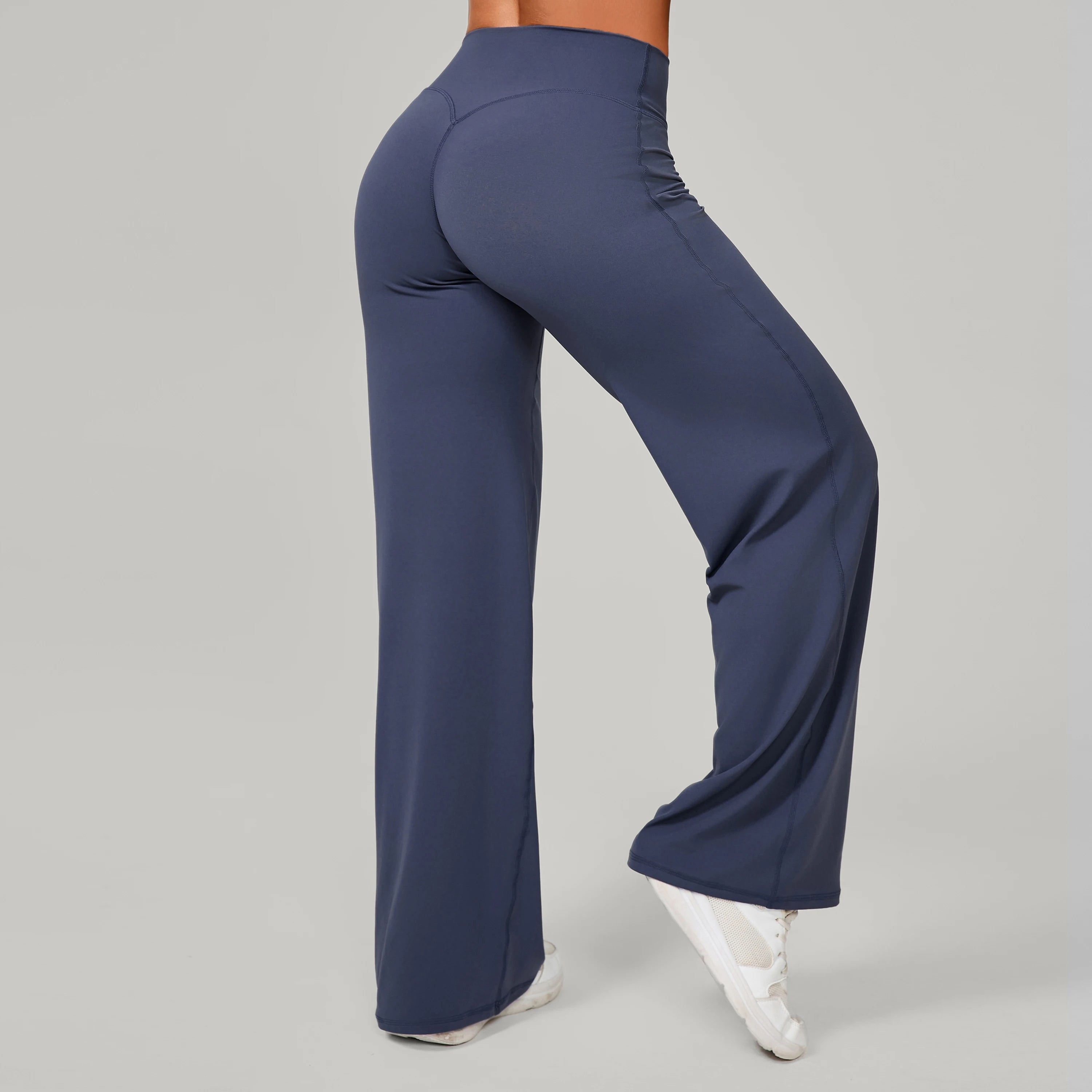 Damen gerade Yoga-Leggings weicher, dehnbarer Stoff Damen-Yogahosen GYM Schweißableitende Eigenschaften Lauf-Sport-Hosen Zweitbild