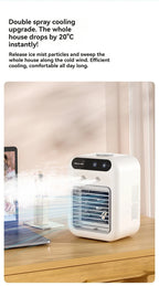 Kabelloser Klimaanlagen-Mini-Ventilator, tragbarer Luftkühler, 500 ml Eiswassersprühbefeuchter für den Heimgebrauch, Klimaanlagen-Nebelventilator, USB