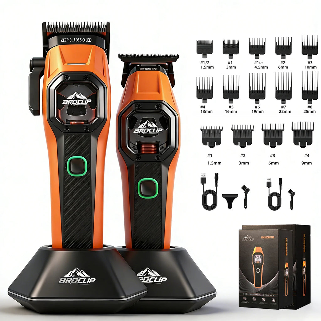 Neuer professioneller BRDCLIP Salon Friseur-Set Vektormotor Haarschneidemaschine 7800-13000 U/min Trimmer 8000-13000 U/min Metallgehäuse 2603 Rasierer
