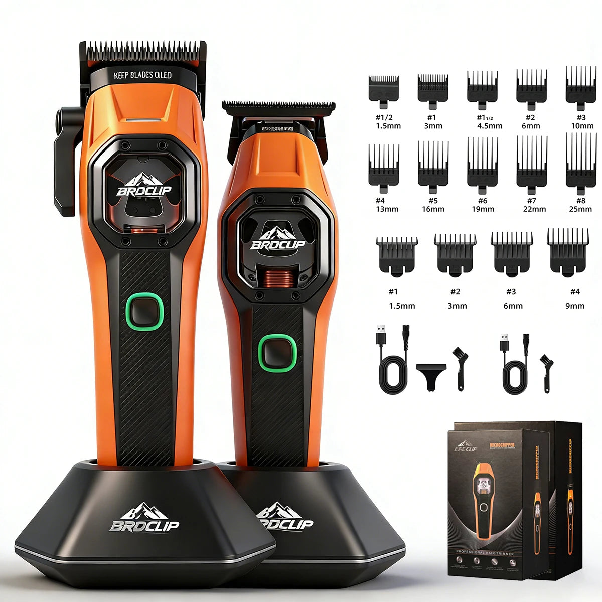 Neuer professioneller BRDCLIP Salon Friseur-Set Vektormotor Haarschneidemaschine 7800-13000 U/min Trimmer 8000-13000 U/min Metallgehäuse 2603 Rasierer