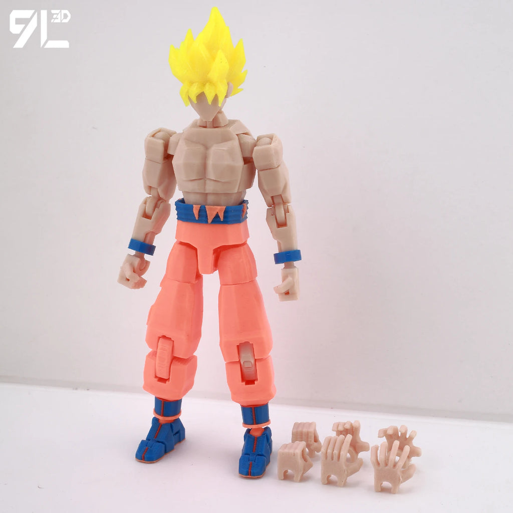 9L3D Gedruckte Dragon Ball Son Goku Vegeta Beerus Frieza Anime Lucky13 Dummy13 Titan13 Actionfiguren Mehrgelenkige Bewegliche Spielzeuge