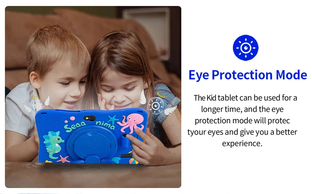 BDF Tablet für Kinder 7 Zoll Android 11 System 32 GB WiFi Bluetooth Dual-Kamera Bildungssoftware installiert mit Schutzhülle