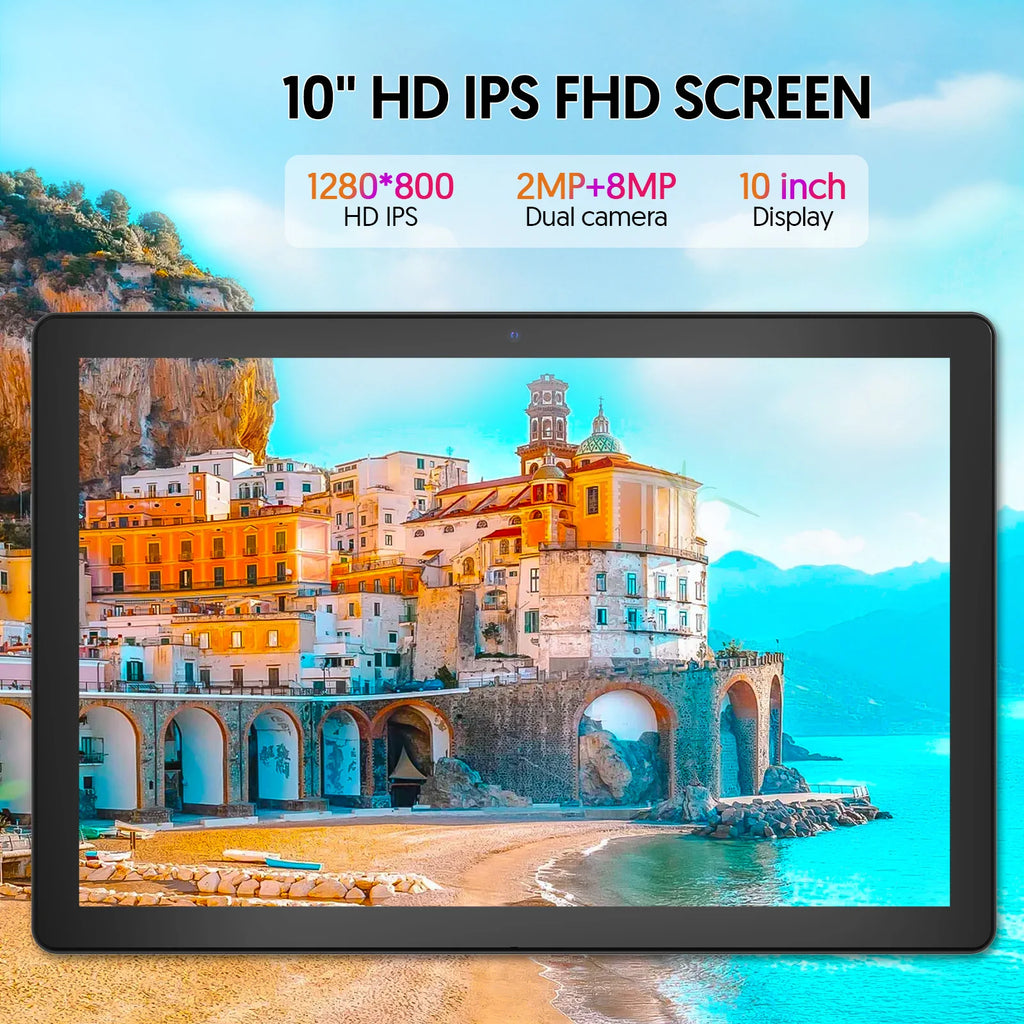Neueste globale Version Android 15 Tablet, 10-Zoll-Tablet, Quad-Core-Prozessor, 1280*800 Auflösung, 12 (3+9) GB RAM, 64 GB Speicher