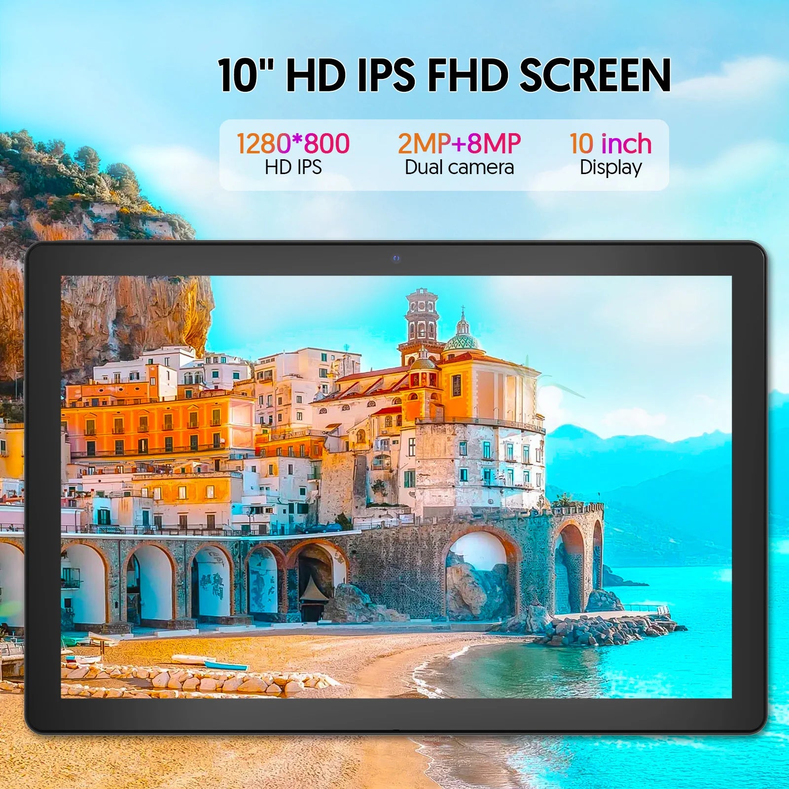 Neueste globale Version Android 15 Tablet, 10-Zoll-Tablet, Quad-Core-Prozessor, 1280*800 Auflösung, 12 (3+9) GB RAM, 64 GB Speicher
