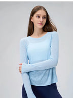 Yogaanzug Damen Langarmshirts Schöne Rücken Sportanzug Tops Schmale Lose Bluse Pilates Fitness Gym Anzug Laufbekleidung