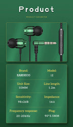 Gamer kabelgebundene Kopfhörer Gaming kabelgebundene Ohrhörer Metall HiFi Bass Stereo 3,5mm Ohrhörer Earbud für Handy Computer Mikrofon L-Klinke magnetisch