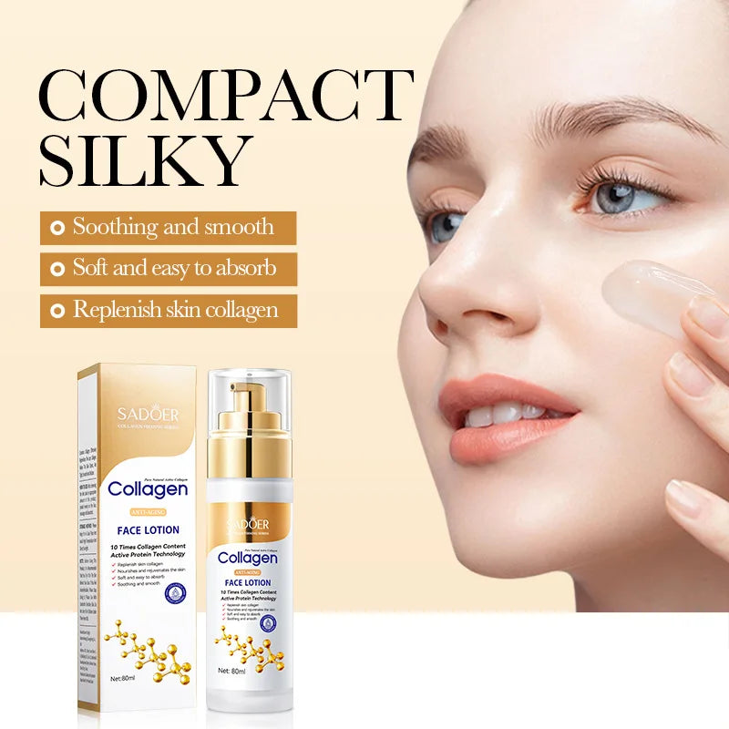 SADOER Collagen Gesichts-Serum Gesichtslotion Feuchtigkeitsspendende Gesichts-Emulsion Ölkontrolle Wasserauffüllung Erfrischende Gesichts-Essenz