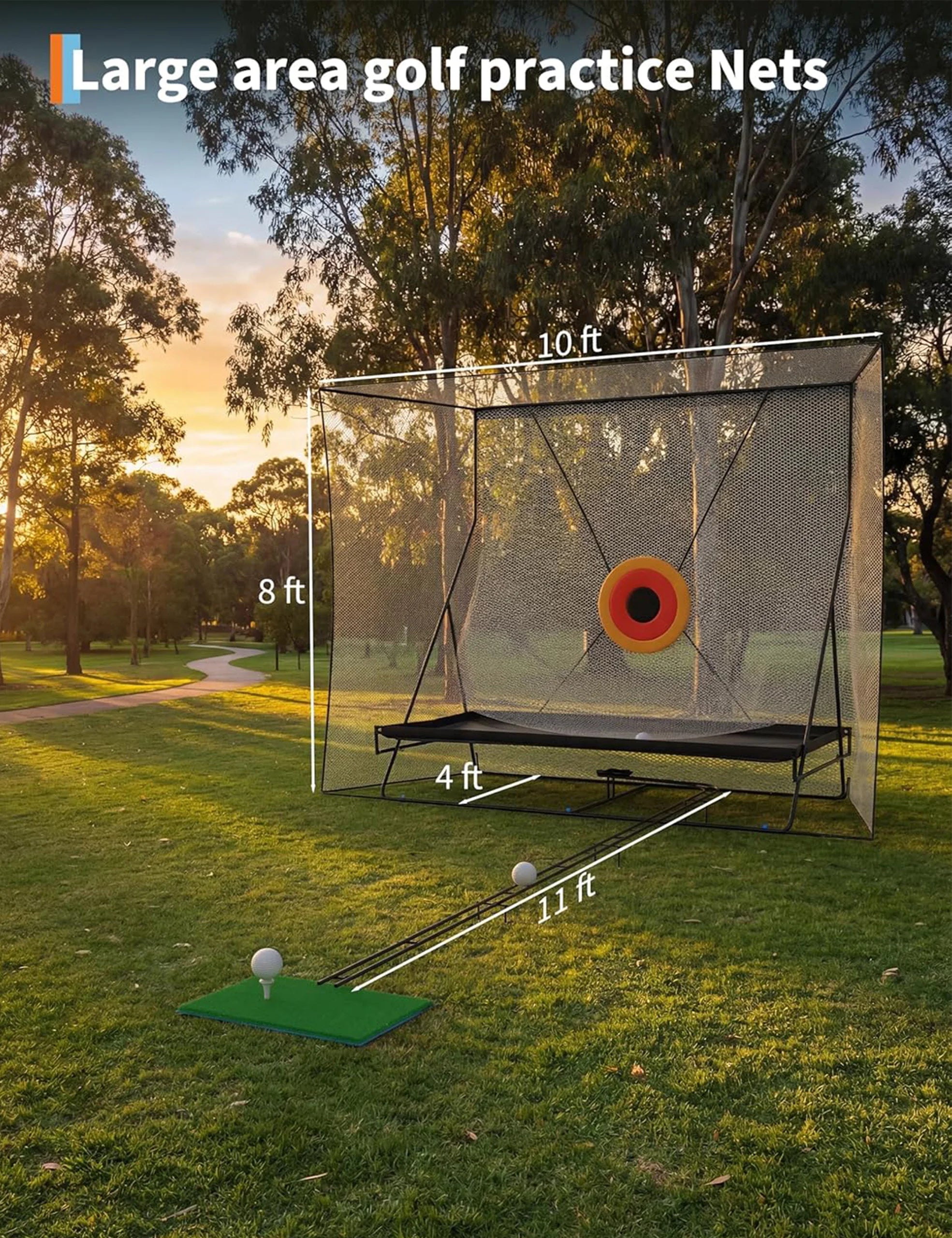 3x2,4m Golf-Übungsnetz mit automatischer Ballrückgabe, Hochleistungs-Schlagnetz mit Geräuschreduzierung und Ziel für Indoor- und Gartentraining Zweitbild
