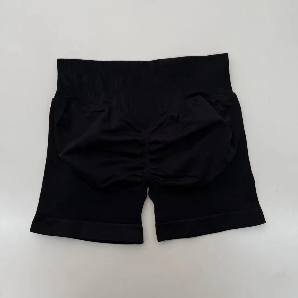 Impact Shorts 4.5" Nahtlos, hochelastisch, niedrig gerippter Bund, dezenter Po-Kontur-Shorts, Fitness Workout Yoga Gym Shorts