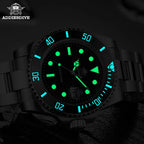ADDIESDIVE Herren-Uhr klassisch mit Keramiklünette 200m wasserdicht Freizeit Quarz-Uhr BGW9 Blaue Leuchtzeiger Geschenk-Uhr MY-H3-2