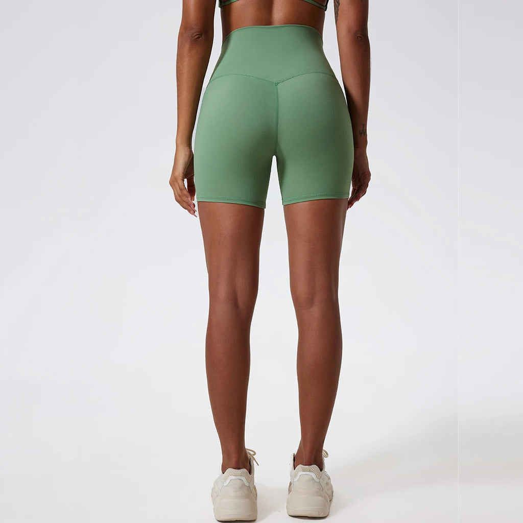 Hearuisavy Damen Yoga Shorts Sommer Soft Buttock Lift Gym Leggings High Waist Sport Shorts Damen Running Workout Shorts Female