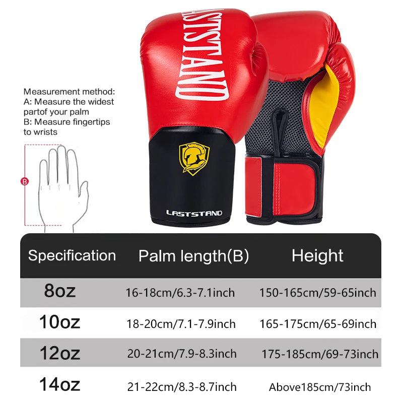 8/10/12/14oz Boxhandschuhe für Erwachsene Herren Sanda Kampf Sandsack Training Damen dick atmungsaktiv Muay Thai Kampf