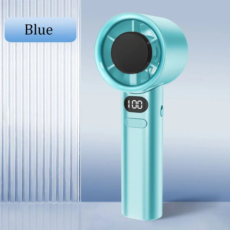 3000 mAh Handheld Mini-Ventilator Elektrischer Handventilator Eiskompresse Hochgeschwindigkeitskühlung USB wiederaufladbar Tragbares LED-Digitaldisplay