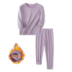 2piece Set Of Children's Autumn And Winter Round Neck Warm Casual Suit For Boys And Girls Comfortable Sports Home Base Shirt Set