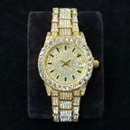 Elegante Diamantenuhren Damen Mode Silber Rund Edelstahl Quarzuhr Iced Out Glänzend Wasserdichte Uhr Geschenk für Frauen