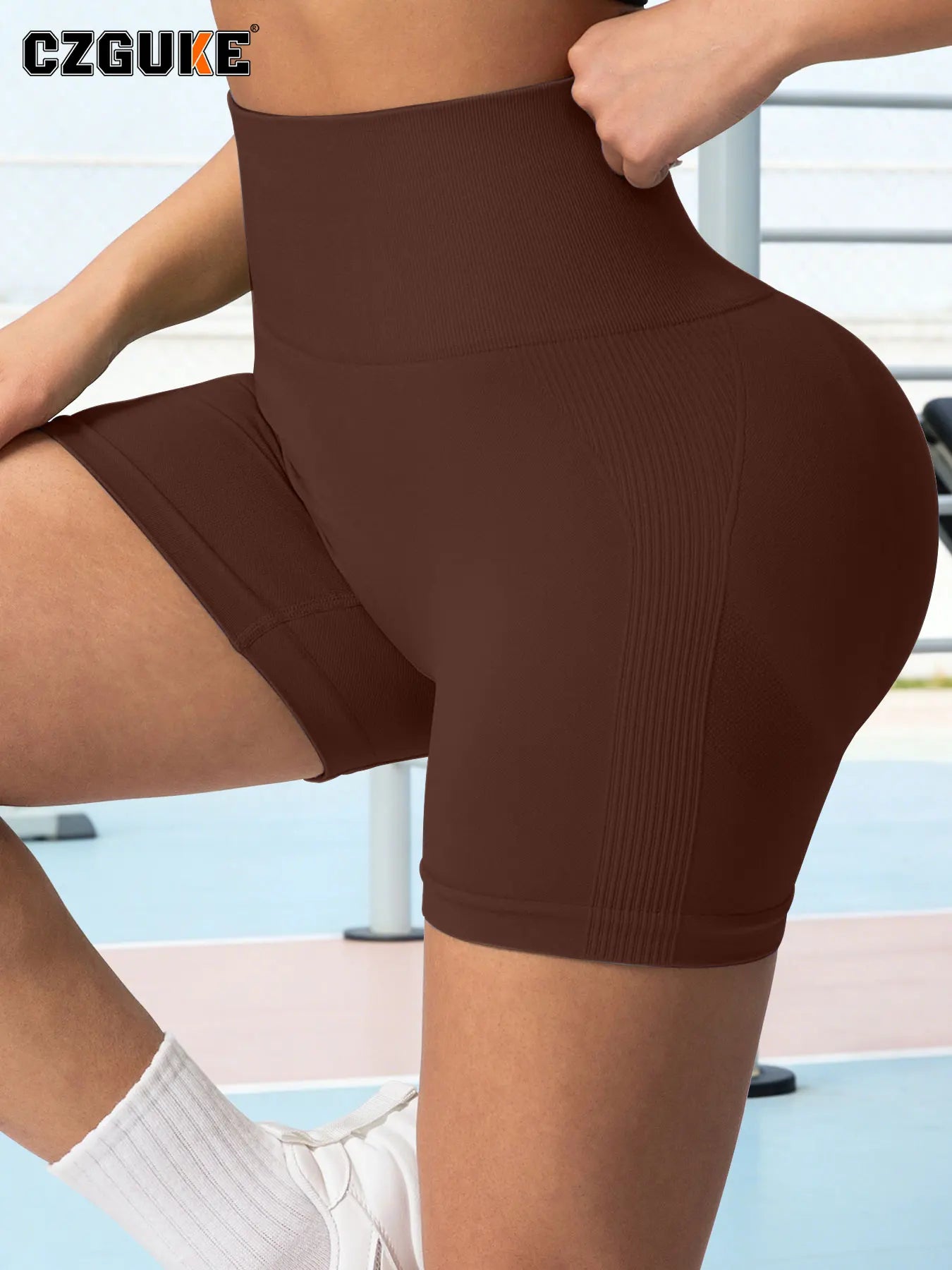 CZGUKE Damen-Outdoor-Sporthorts, Fitnesshose, Gym-Aufwärmhose, Yogahose, hochwertige, enge Jogging-Shorts und Radhose