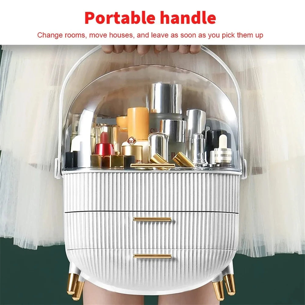 Make-up-Organizer Bad Großes Kosmetik-Schminkkoffer-Box 2 Schubladen Hautpflege-Aufbewahrung Zuhause Hautpflege Make-up-Aufbewahrungsschublade