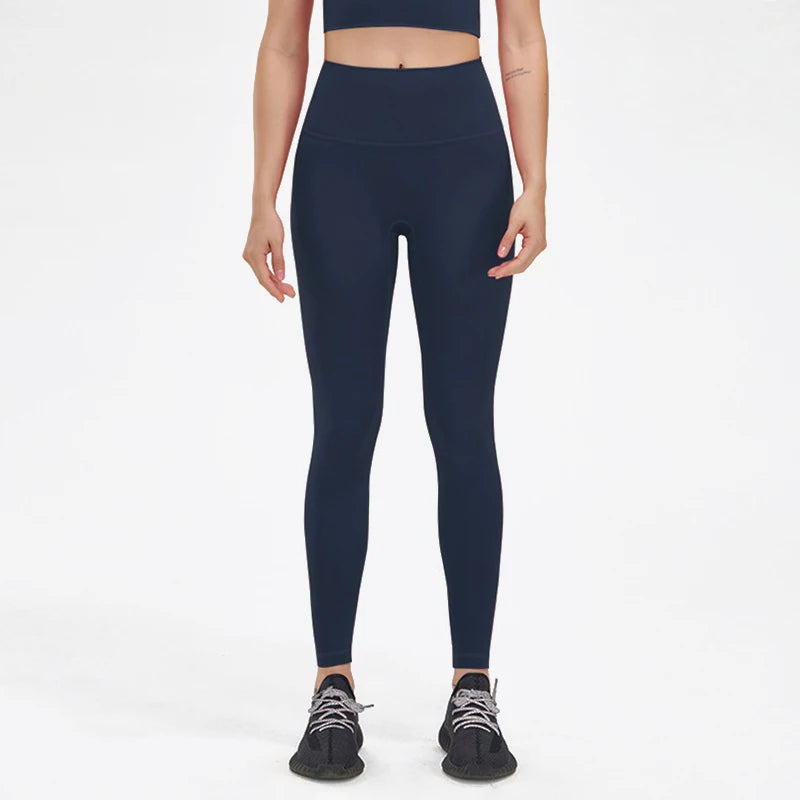 SOISOU Nylon Yogahosen Gym Leggings Damen Mädchen Fitness Weiche Strumpfhosen Hohe Taille Elastisch Atmungsaktiv Keine T-Linie Sporthosen