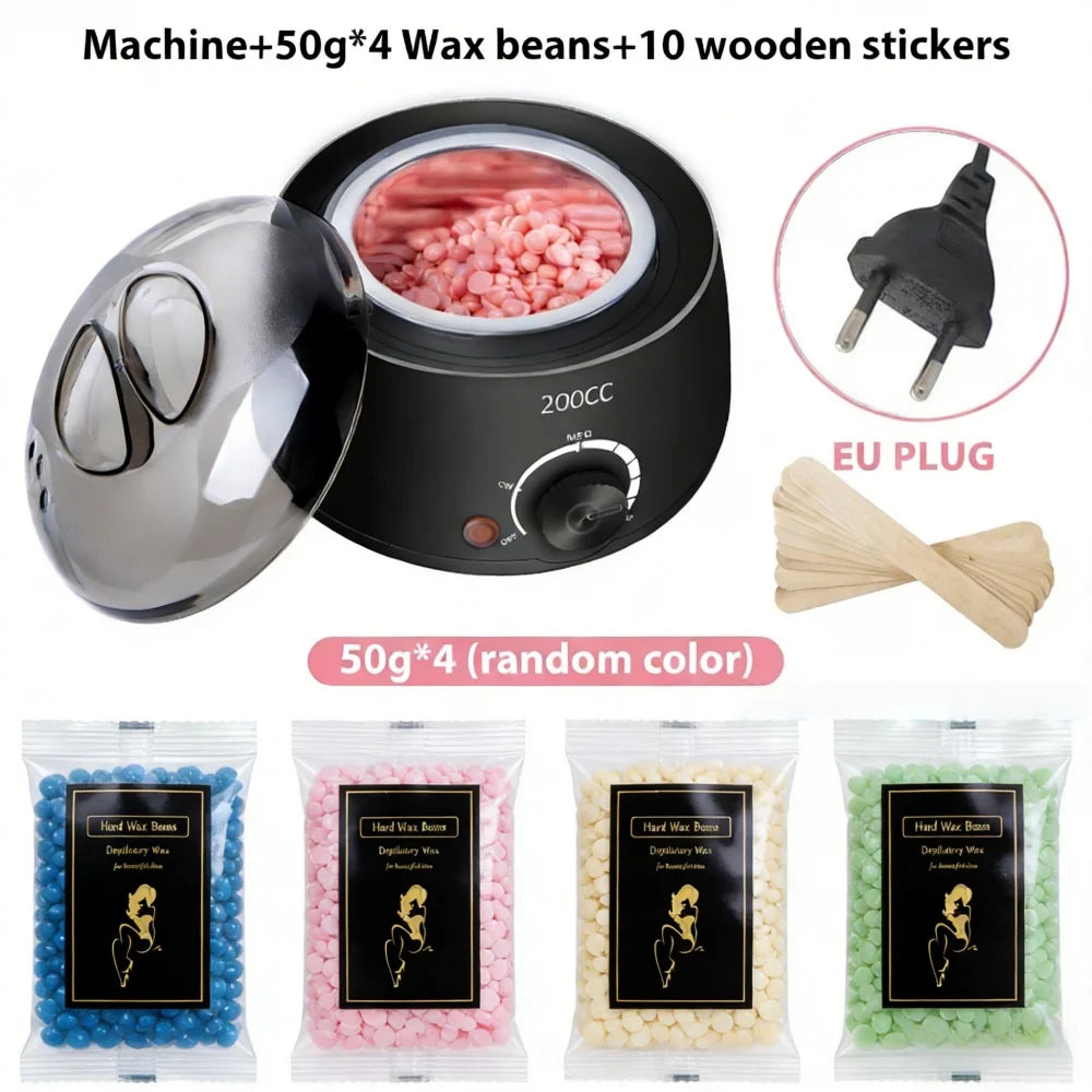 200CC Wax Heater Warmer Hair Removal Machine For Hand Foot Body SPA Epilator Paraffin Wax Pot +Wax Beans + Wood Sticks