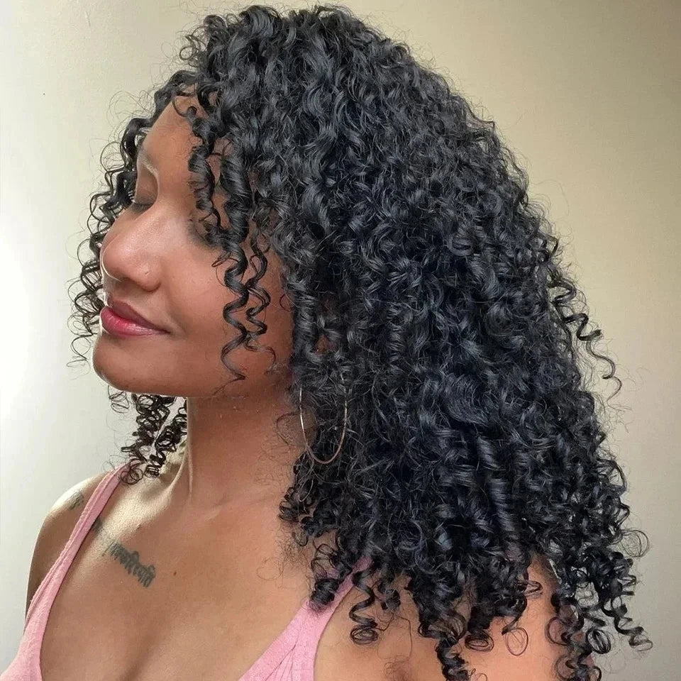 Pixie Locken Echthaar Weave Bundle mit Verschluss Brazilian Echthaar Weave Extensions 100% Echthaar Tressen HD Lace Verschluss