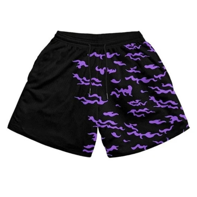 Anime Herren-Sporthosen 3D Bedruckte Shorts Schnell Trocknende Mesh Casual Boardshorts für den Sommer zum Joggen Fitness Basketball