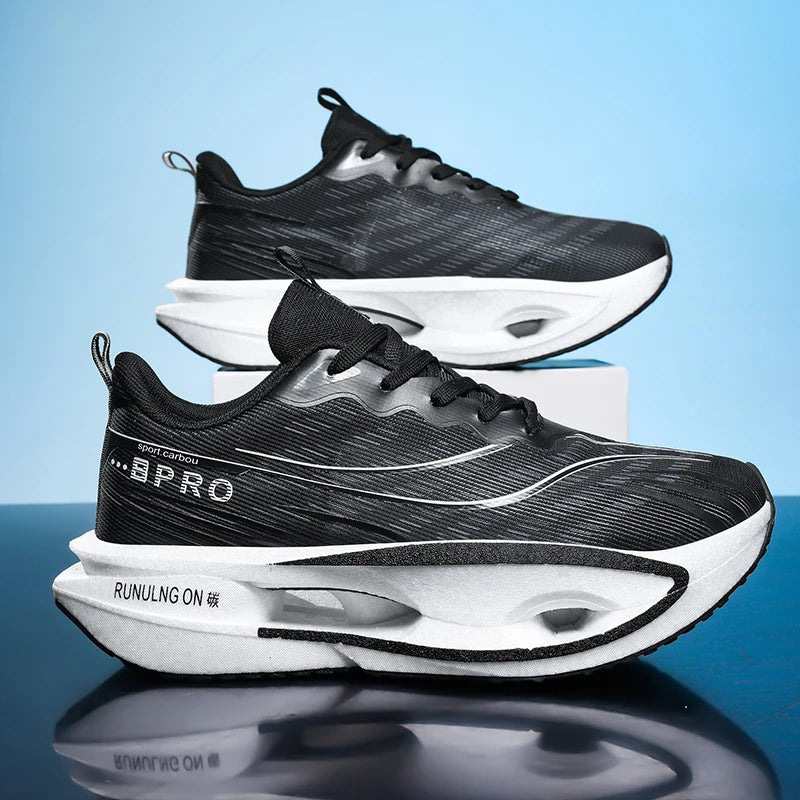 Herren-Freizeitschuh, bequem und modisch, für das Straßenlaufen, stabile Inversion, Sport und Outdoor, Schnürverschluss, Low-Top-Stil, Obermaterial aus Stoff und bequeme Einlegesohlen, rutschfeste, verschleißfeste Sohlen, geometrische Muster, passend Hauptbild